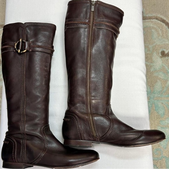 Frye Shoes - Frye Dark Brown Over the Knee Leather Boots